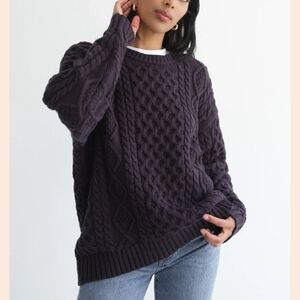 Brunette The Label Black Cable Knit  Sweater